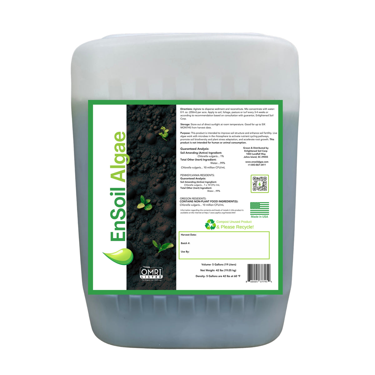 EnSoil Algae 5 Gallons